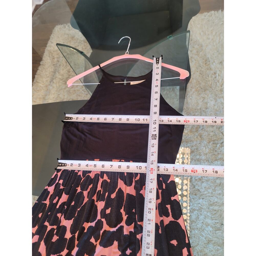 Loft Maxi Dress Women's Size Small Black Pink Scoop Neck Sleeveless Stretchy - Picture 11 of 11